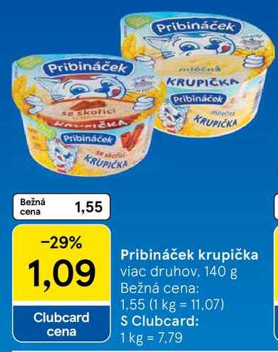 Pribináček krupička, 140 g