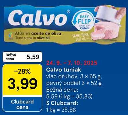 Calvo tuniak, 3x 65 g