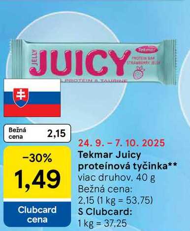 Tekmar Juicy proteínová tyčinka, 40 g 