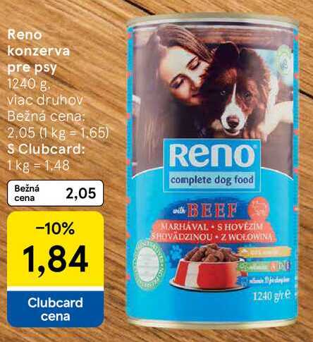 Reno konzerva pre psy, 1240 g