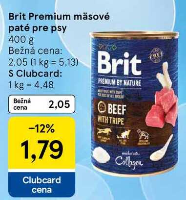 Brit Premium mäsové paté pre psy, 400 g