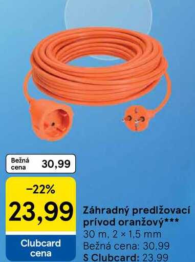 Záhradný predlžovací prívod oranžový