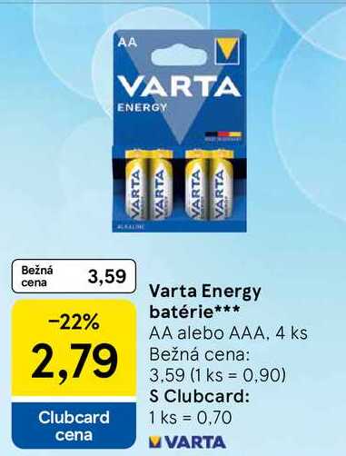Varta Energy batérie, 4 ks