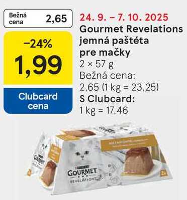 Gourmet Revelations jemná paštéta pre mačky, 2x 57 g