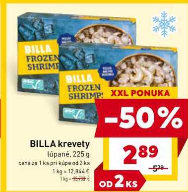 BILLA krevety lúpané, 225 g 