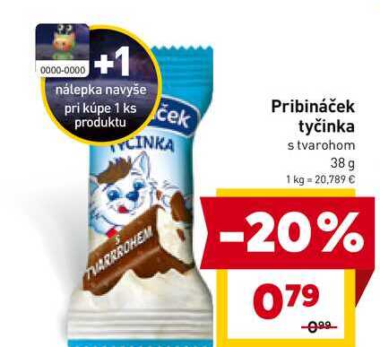 Pribináček tyčinka s tvarohom 38 g