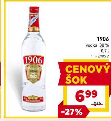 1906 vodka, 38% 0,7l
