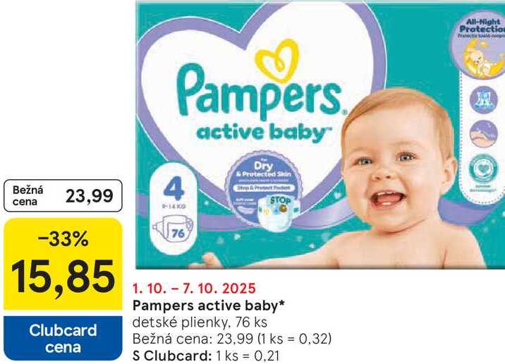 Pampers active baby, 76 ks 