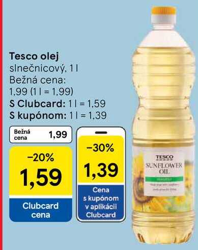 Tesco olej, 1 l v akcii