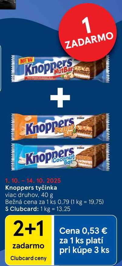 Knoppers tyčinka, 40 g 