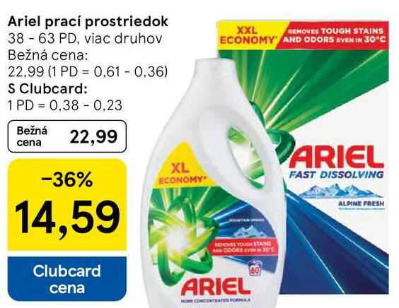 Ariel prací prostriedok, 38-63 PD