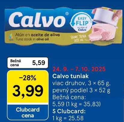 Calvo tuniak, 3x 65 g