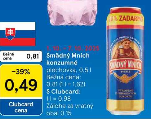 Smädný Mních konzumné, 0,5 l