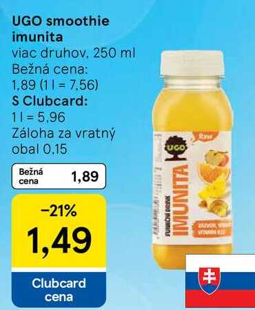 UGO smoothie imunita, 250 ml 