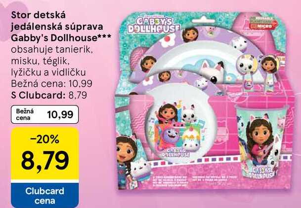 Stor detská jedálenská súprava Gabby's Dollhouse