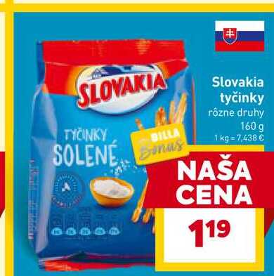 BILLA Bonus Slovakia tyčinky rôzne druhy 160 g