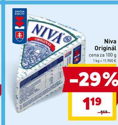 Niva Originál cena za 100 g