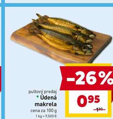 Údená makrela cena za 100 g 
