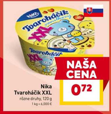Nika Tvaroháčik XXL rôzne druhy, 120 g