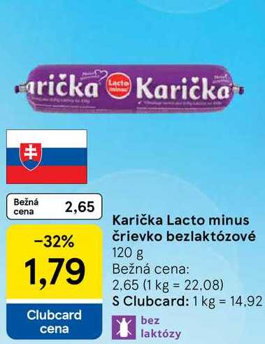 Karička Lacto minus črievko bezlaktózové, 120 g