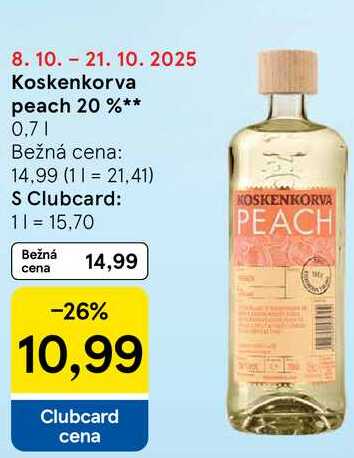 Koskenkorva peach 20 %, 0,7 l