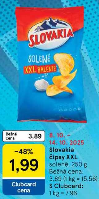 Slovakia čipsy XXL, 250 g 