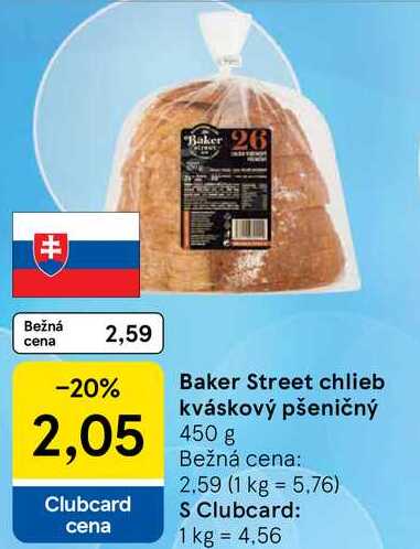Baker Street chlieb kváskový pšeničný, 450 g 