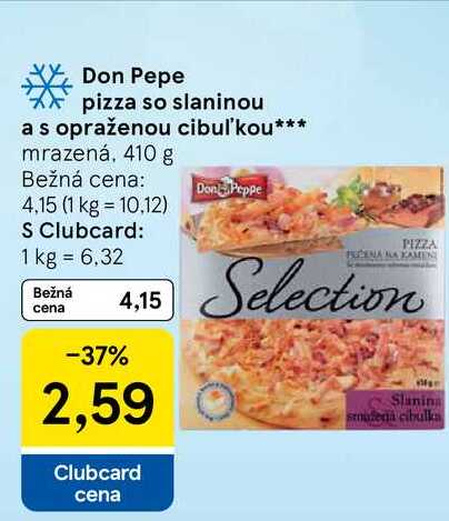 Don Pepe pizza so slaninou a s opraženou cibul'kou, 410 g 
