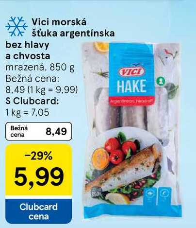 Vici morská šťuka argentínska bez hlavy a chvosta, 850 g 