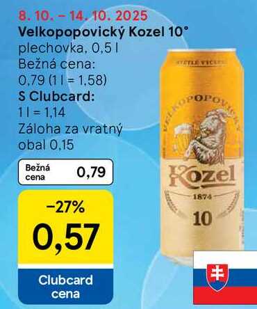 Velkopopovický Kozel 10°, 0,5 l