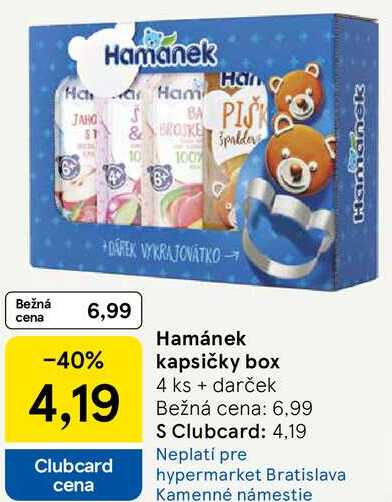 Hamánek kapsičky box, 4 ks + darček 