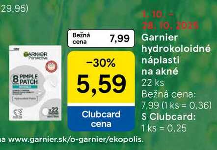 Garnier hydrokoloidné náplasti na akné, 22 ks 
