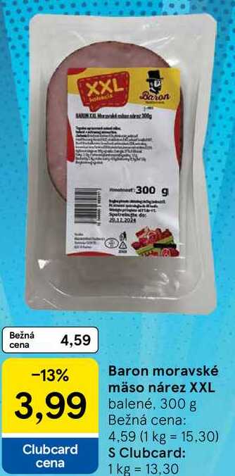 Baron moravské mäso nárez XXL, 300 g 