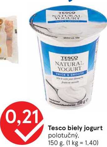 Tesco biely jogurt, 150 g