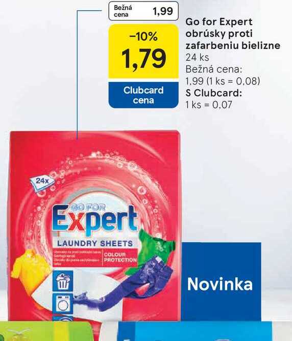 Go for Expert obrúsky proti zafarbeniu bielizne, 24 ks 