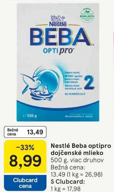 Nestlé Beba optipro dojčenské mlieko, 500 g