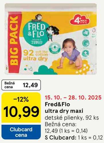 Fred&Flo ultra dry maxi, 92 ks