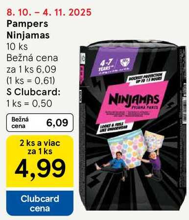 Pampers Ninjamas, 10 ks 