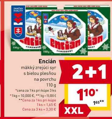Encián mäkký zrejúci syr s bielou plesňou na povrchu 110g 