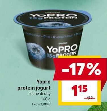 Yopro protein jogurt rôzne druhy 160 g 