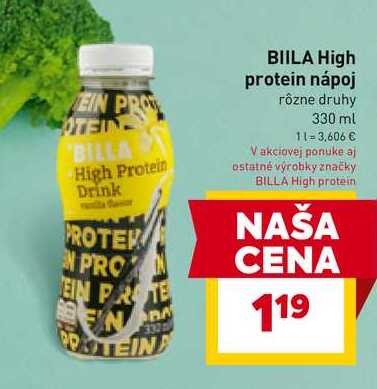 BIILA High protein nápoj rôzne druhy 330 ml 