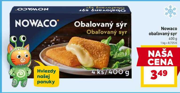 Nowaco obaľovaný syr 400 g 