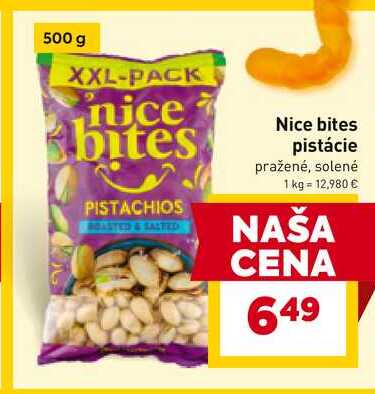 Nice bites pistácie pražené, solené 500g