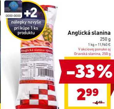 Anglická slanina 250 g