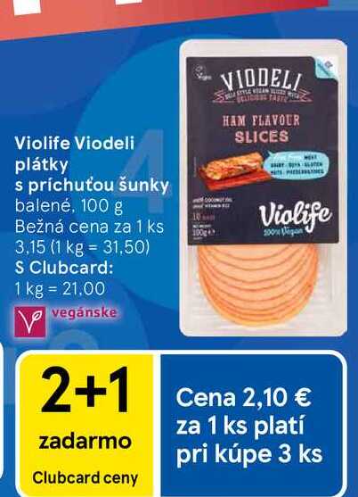 Violife Viodeli plátky s príchuťou šunky balené, 100 g 