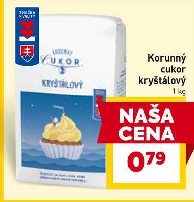 Korunný cukor kryštálový 1 kg 