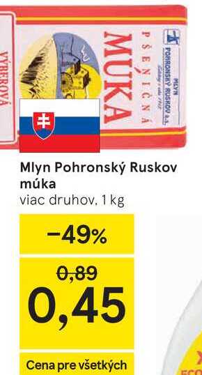 Mlyn Pohronský Ruskov múka, 1 kg