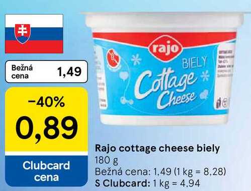 Rajo cottage cheese biely, 180 g 