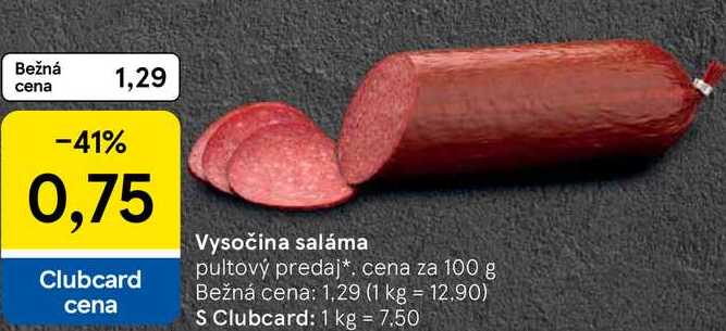 Vysočina, cena za 100 g