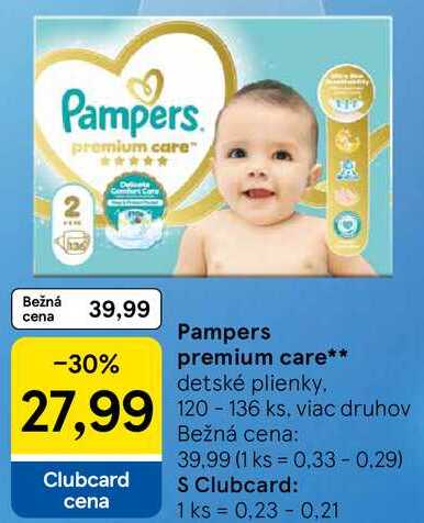 Pampers premium care, 120-136 ks